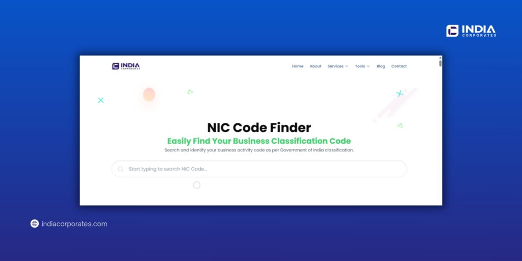 nic code for services used by MSMEs